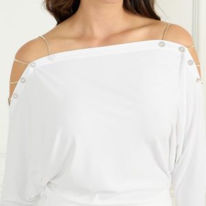 Adri Bejeweled Top - White