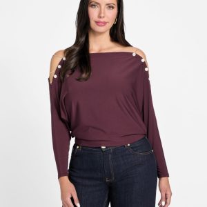 Eco Adri Off-the-Shoulder Crystal Top - Purple