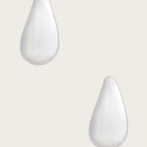 Teardrop Stud Earring - Silver
