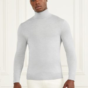 Merino Wool Turtleneck Sweater - Gray