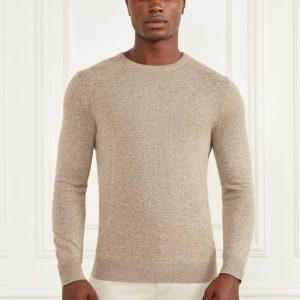 Cashmere-Blend Crewneck Sweater - Beige