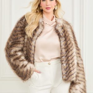 Nerissa Faux-Fur Jacket - Brown