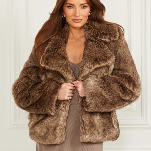 Duchesse Faux-Fur Jacket - Brown