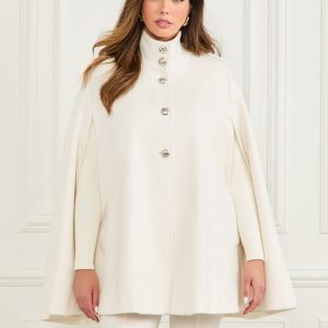 Marlene Wool-Blend Cape - White