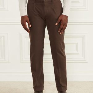 Ethan Twill Roll-Up Chino Pant - Brown
