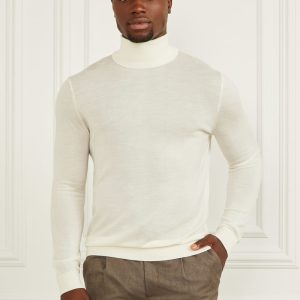Merino Wool Turtleneck Sweater - White