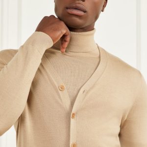 Merino Wool Essential Cardigan - Beige
