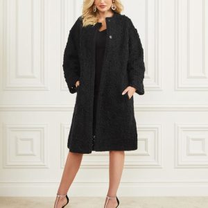 Braid Wool-Blend Coat - Black
