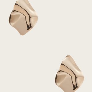 Organic Shield Earring - Gold