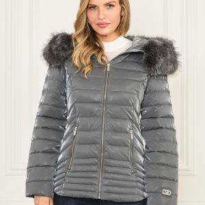 Eco Janis Short Puffer Jacket - Gray