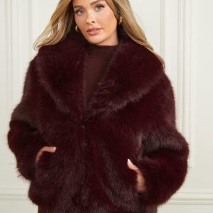 Audrey Faux-Fur Coat - Purple