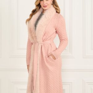 Paula Wrap Cardigan Coat - Pink