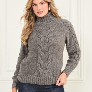 Ginny Cable-Knit Sweater - Gray