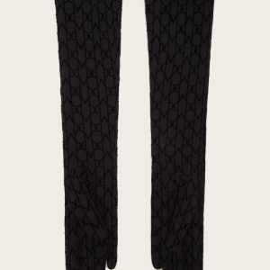 Monogram Long Gloves - Black