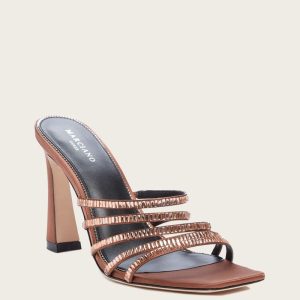 Baguette Rhinestone Mule - Brown