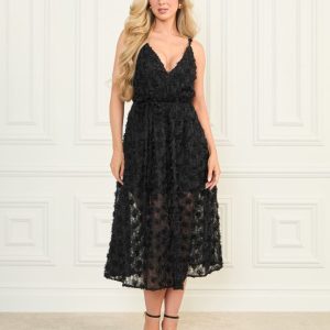 Rosie Flower Dress - Black