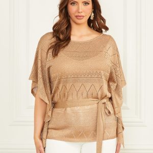 Hydra Kimono Sweater Top - Brown