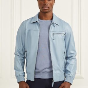Leather Flight Jacket - Blue