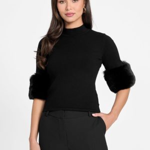 Festive Sweater Top - Black