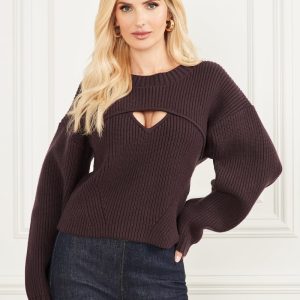 Jules Cutout Sweater - Brown