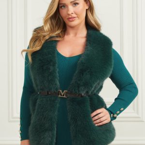 Chloe Faux-Fur Vest - Green