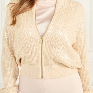 Claudia Sequins Sweater Jacket - Neutral