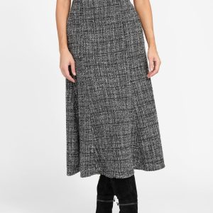 Gea Sparkle Boucle Midi Skirt - Black