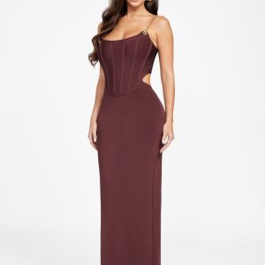 Aisha Corset Maxi Dress - Purple