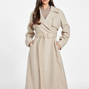 Natalie Longline Trench Coat - Beige