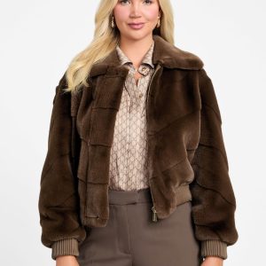 Maya Faux-Fur Jacket - Brown