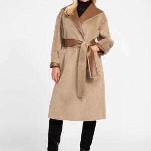 Ines Reversible Faux-Leather Coat - Brown