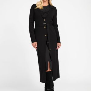 Aabish Longline Cardigan Sweater - Black