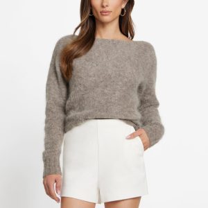 Agnes Boat-Neck Sweater - Beige