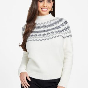 Akilah Mock-Neck Sweater - White