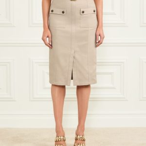 Cindy Belted Cargo Skirt - Beige