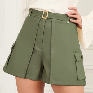 Cindy Belted Cargo Short - Green