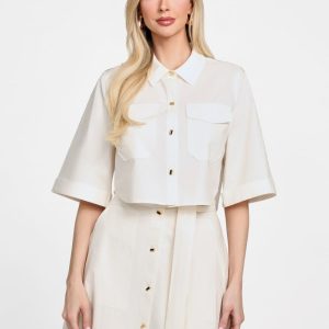 Pat Crop Shirt - White