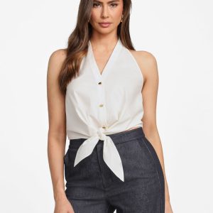 Pat Tie-Front Top - White