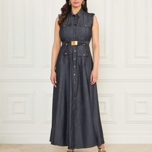 Eco Carla Maxi Denim Dress - Blue
