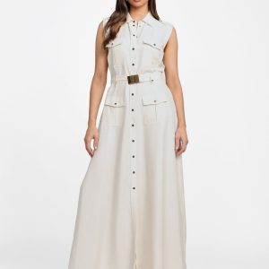 Eco Greta Linen-Blend Maxi Dress - White