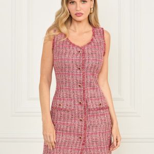Eco Claudia Tweed Dress - Pink
