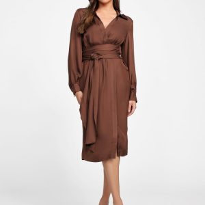 Dorian Wrap Dress - Brown