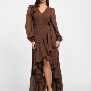 Eco Elsa Wrap Dress - Brown