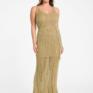 Lucky Lurex Net Maxi Dress - Gold