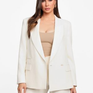 Eco Greta Linen-Blend Blazer - White