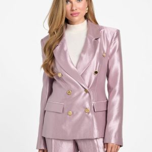 Eco Milla Double-Breasted Blazer - Purple