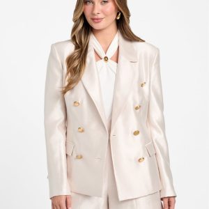 Eco Milla Double-Breasted Blazer - Silver