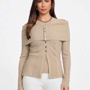 Giada Top & Cardigan Set - Beige