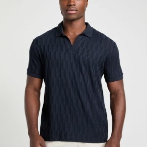 Jacquard Knit Polo - Blue