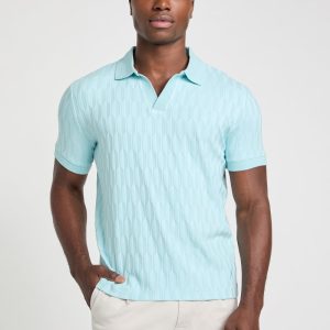Jacquard Knit Polo - Blue